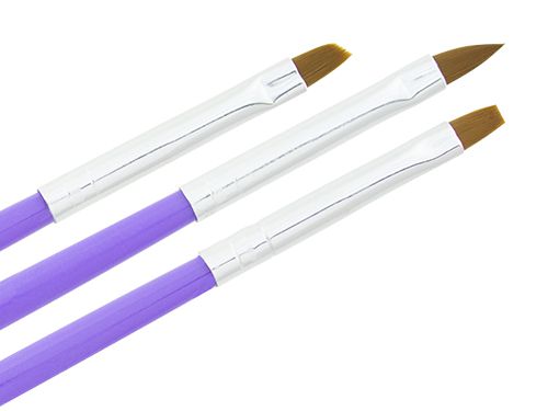 3 Piece Gel Brush Set purple