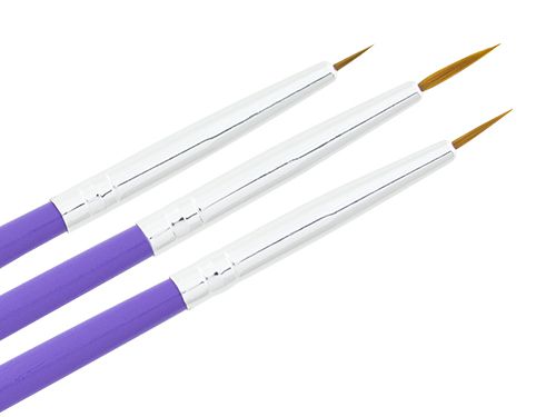 3 Piece NailArt Brush Set purple