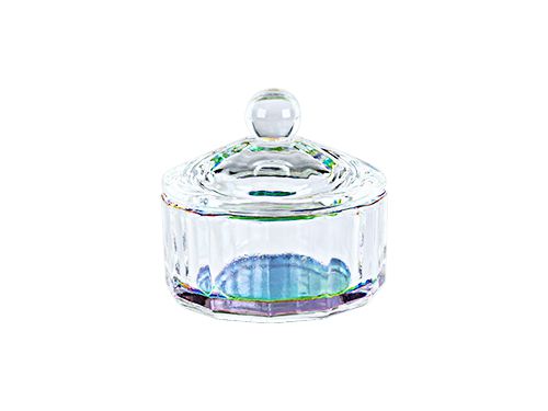 Dappen Dish Glass With Lid Round Coloured